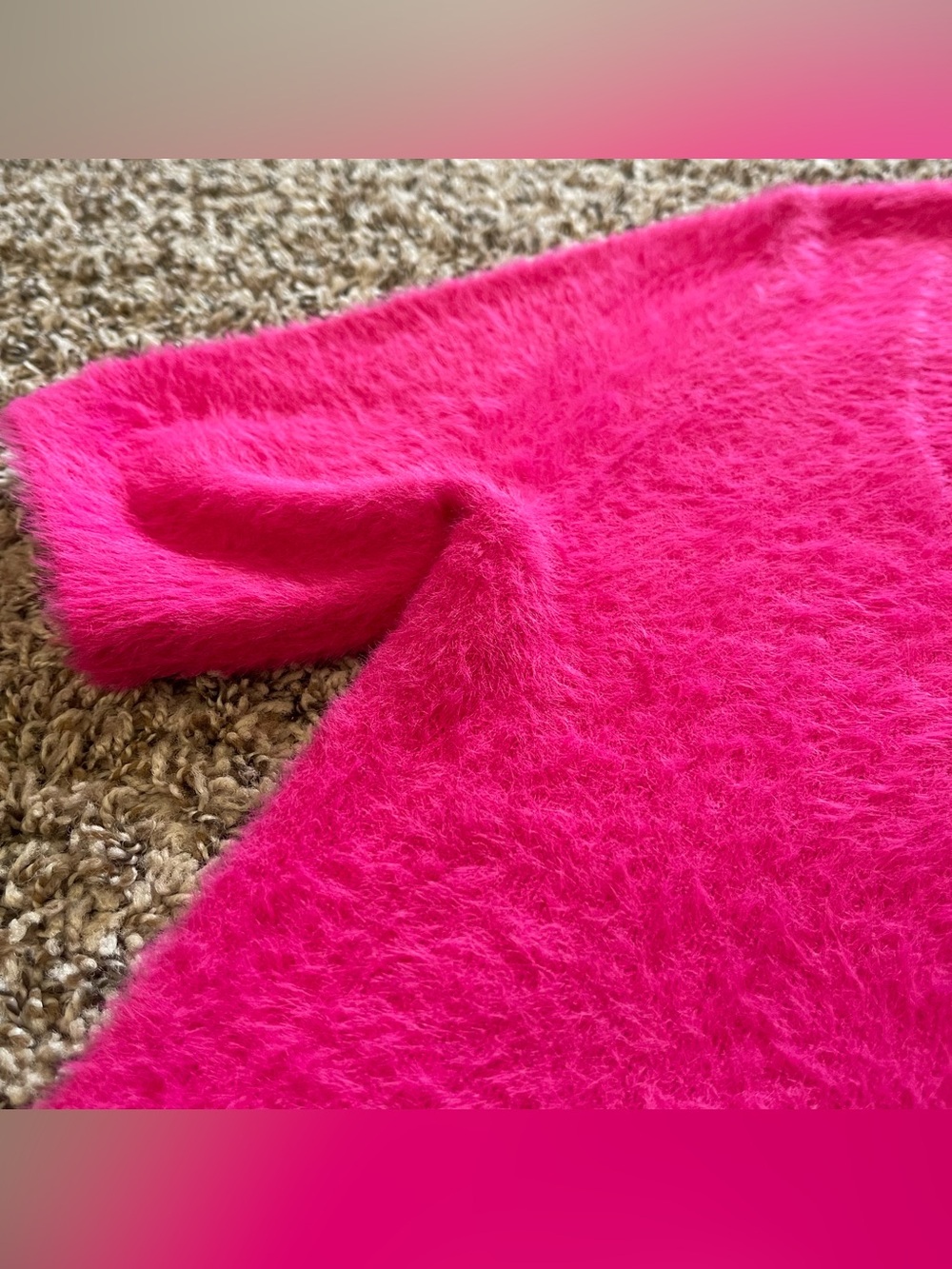 Maeve by Anthropologie Hot Pink Eyelash Scoop Neck Sweater Top Women's Size M - Picture 10 of 15
